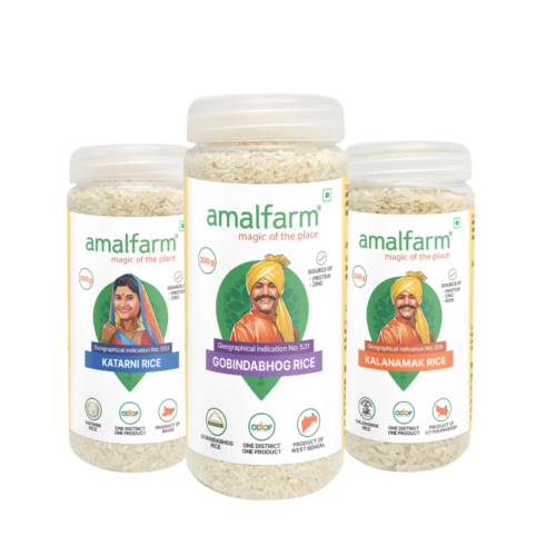 Amalfarm Rice Tester – Pack of 3 GI-tagged aromatic rice varieties