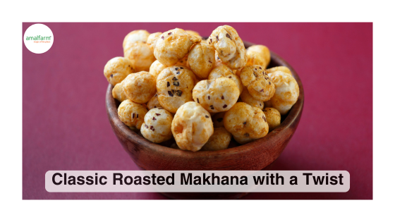 Classic roasted Makhana flavored with herbs and spices for a tasty snack