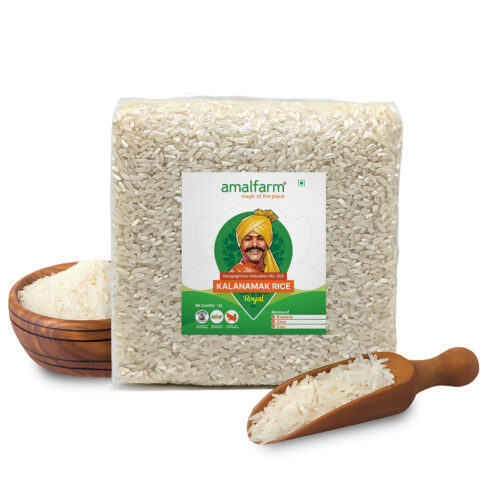 Premium quality Kalanamak rice grains in close-up view