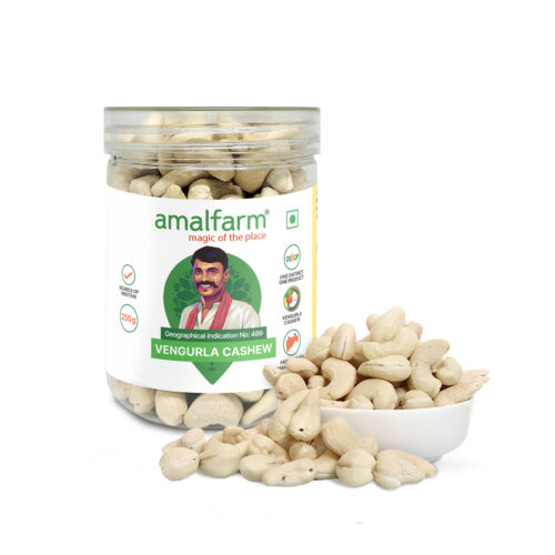Vengurla cashew nuts in eco-friendly packaging – Amalfarm product