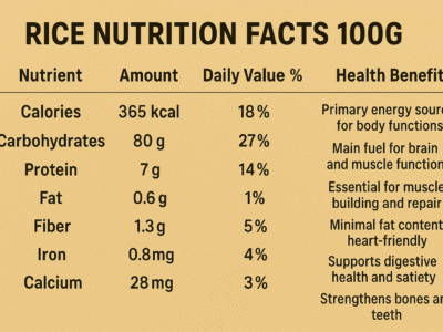 Rice Nutrition Facts 100gm